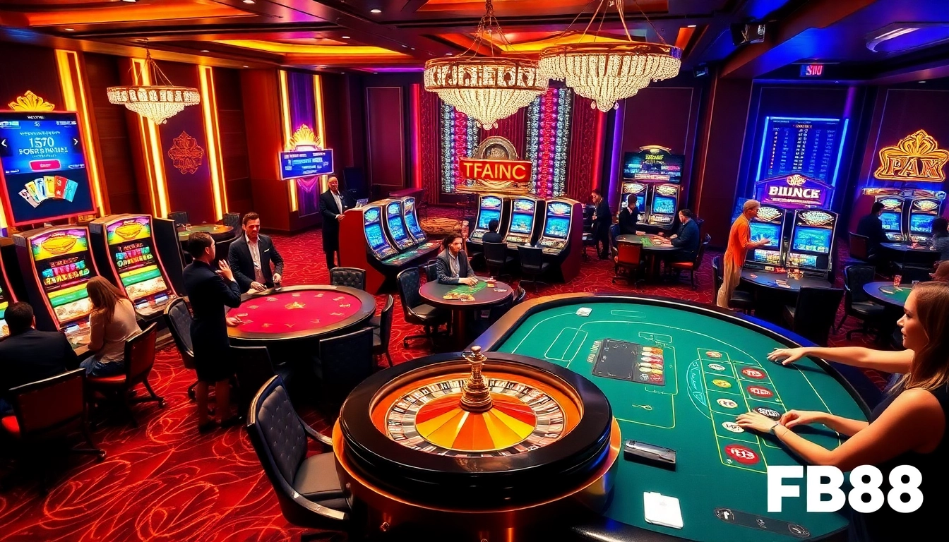 Exciting online gambling interface at https://fb886.org/ with vibrant casino elements and professional gameplay featuring blackjack tables and slot machines.