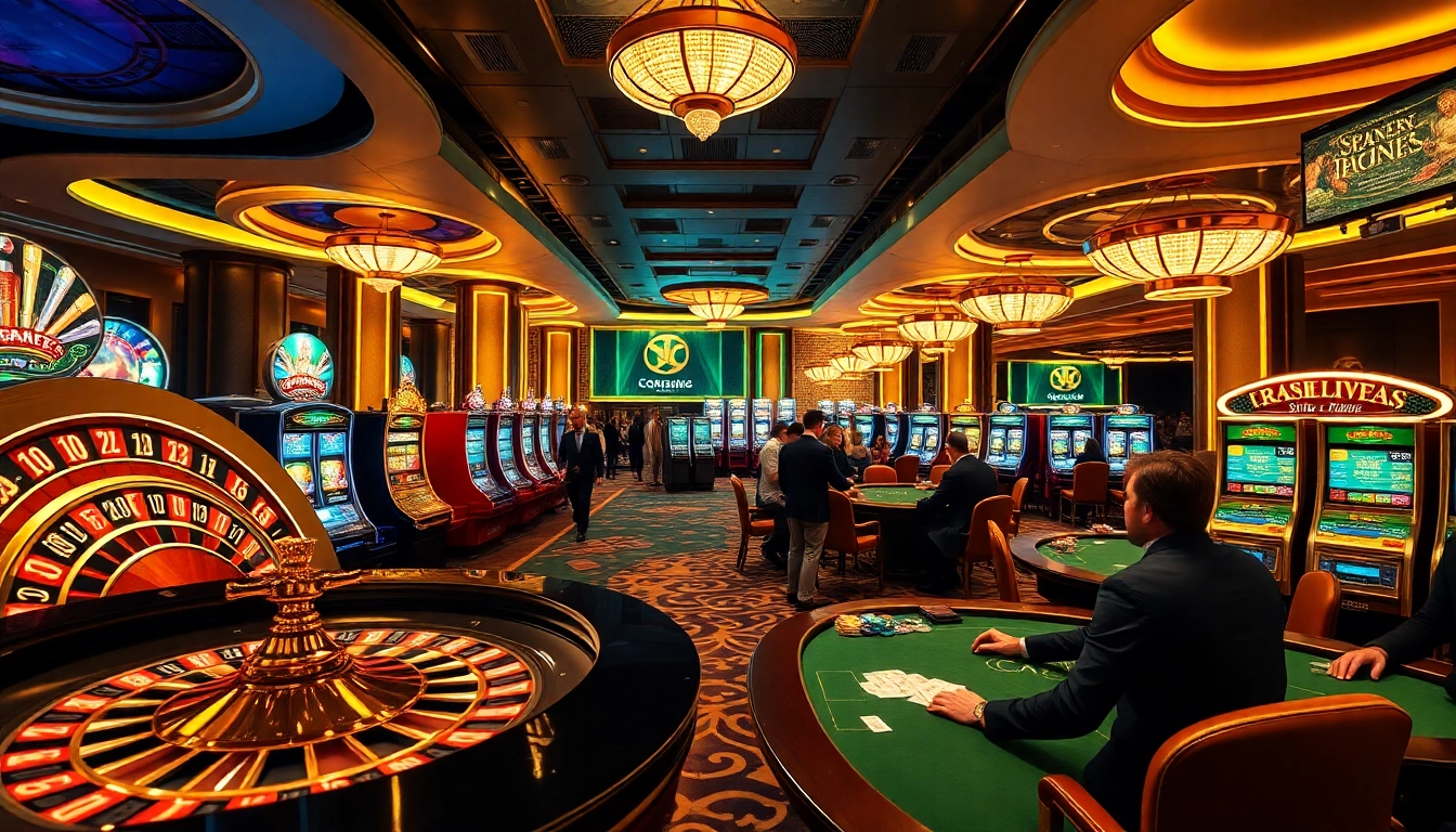 Experience the thrill of gambling at S8 with vibrant casino tables and excited players.