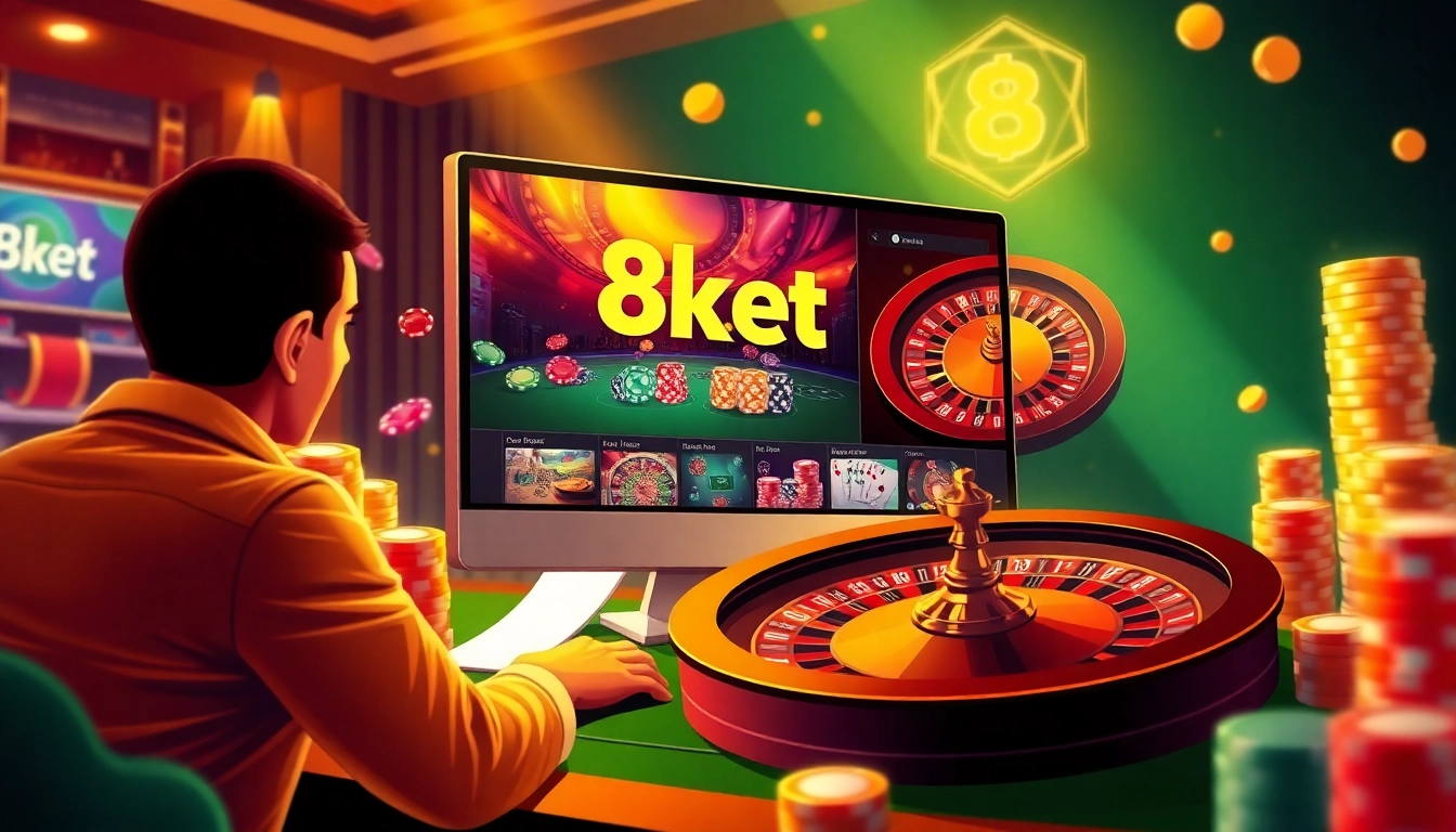 Experience the thrill of 8kbet with engaging online casino gameplay and vibrant visuals.
