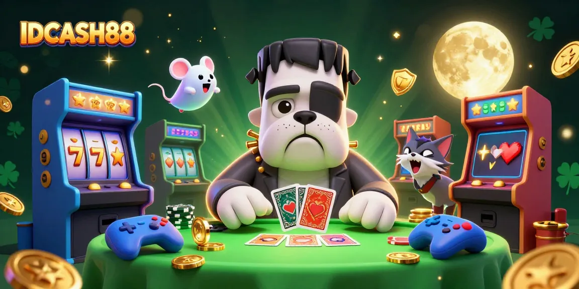 Experience thrilling card games in the IDCASH88 casino with a vibrant 3D scene full of action.