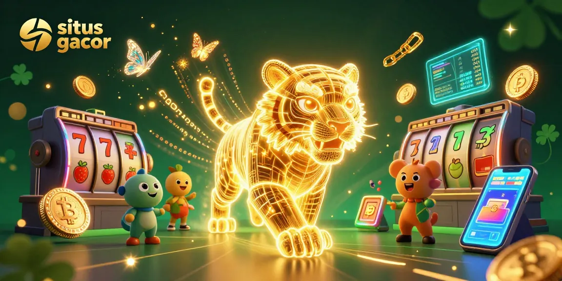 Experience the thrill of winning at situs slot gacor with vibrant slots and crypto elements in a digital casino.