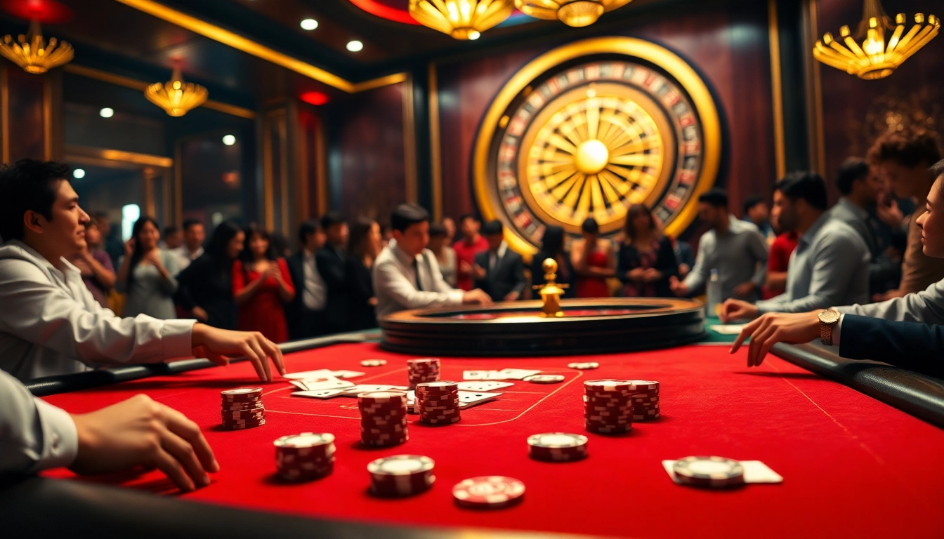 Experience the excitement of trang luck8 at a luxurious casino table with professional dealers and eager players.