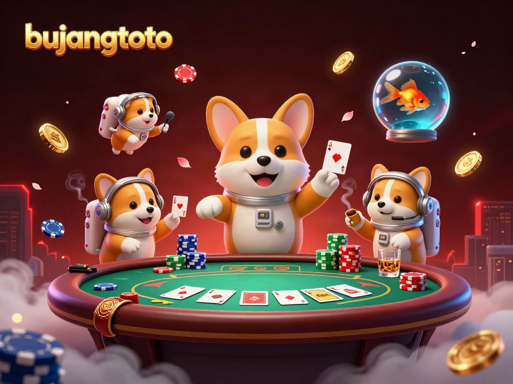 Experience the floating excitement of bujangtoto in this vibrant space station casino scene.