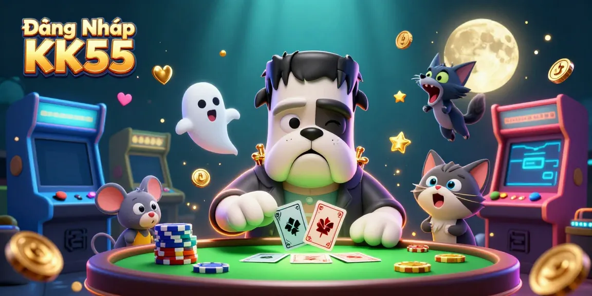 Engage in thrilling gameplay with Đăng Nhập KK55 at a colorful casino table.