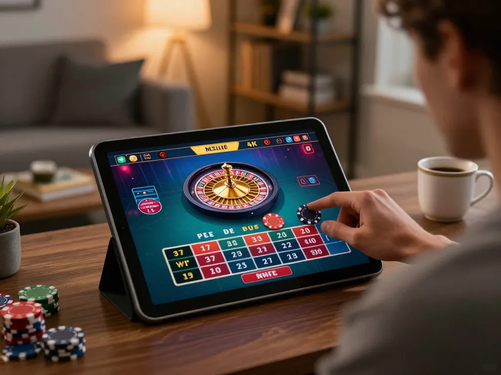 Player engaging with live dealer game on 78win platform with roulette wheel displayed