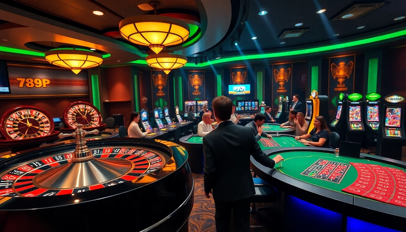 Exciting gameplay at 789P casino highlighting dynamic tables and vibrant slot machines.