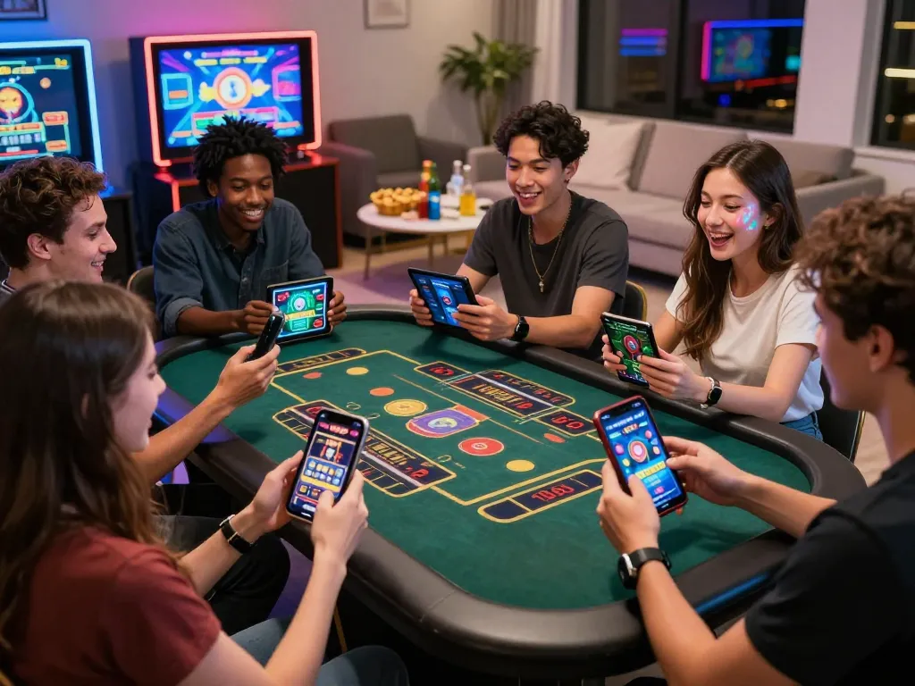 Friends engaged in a live casino game on hitclub platform, creating a vibrant online gaming atmosphere.