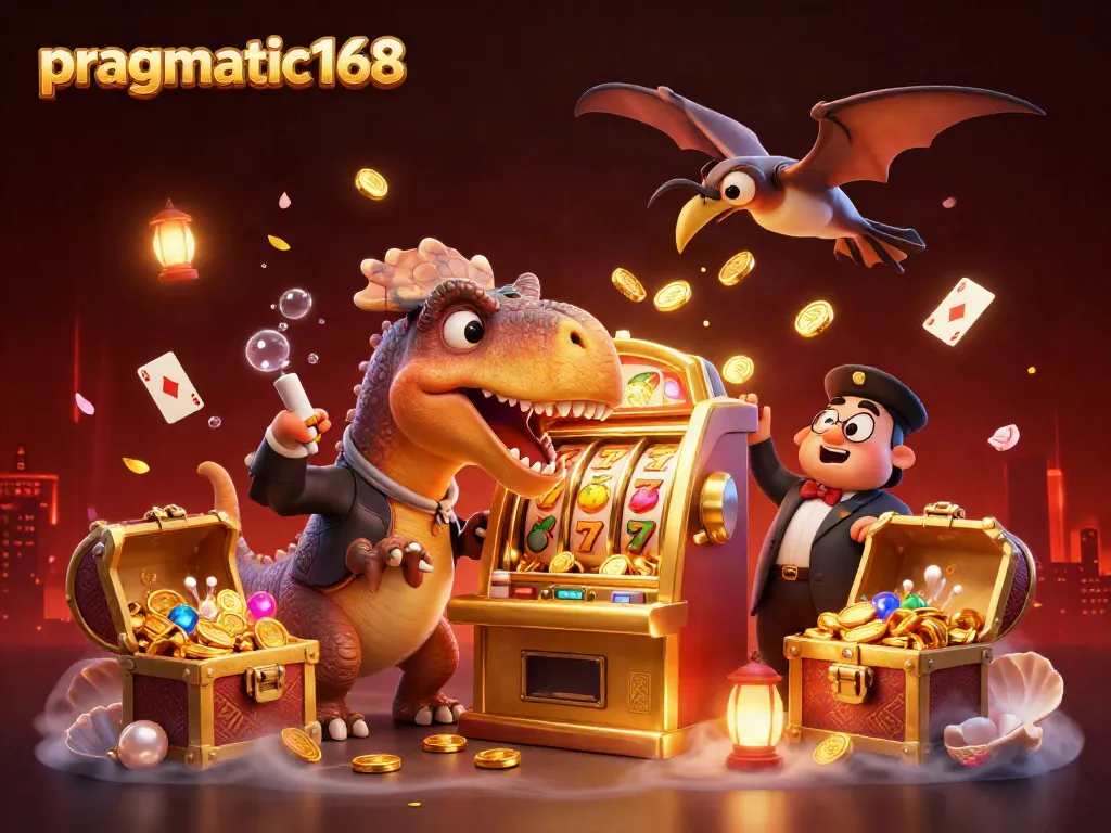 Engage with pragmatic168 as the pachycephalosaurus wins jackpots amidst vibrant casino visuals.