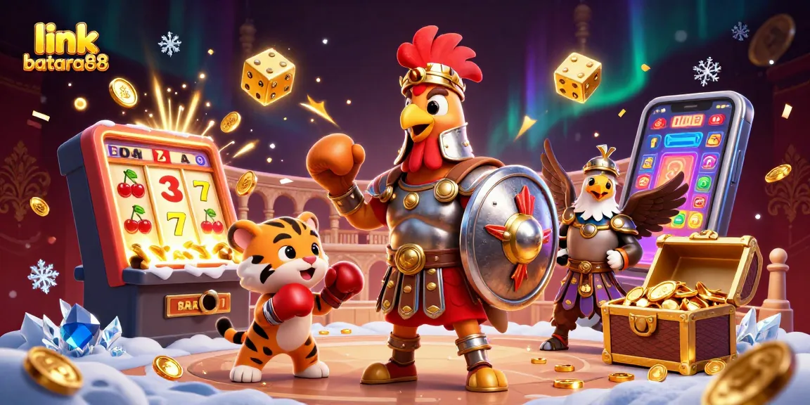 Engage with exhilarating online games at link batara88 featuring dynamic slot machines and vivid casino scenes.