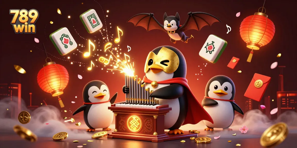 Experience the excitement of 789 win with animated characters playing games and winning prizes in a vibrant casino.