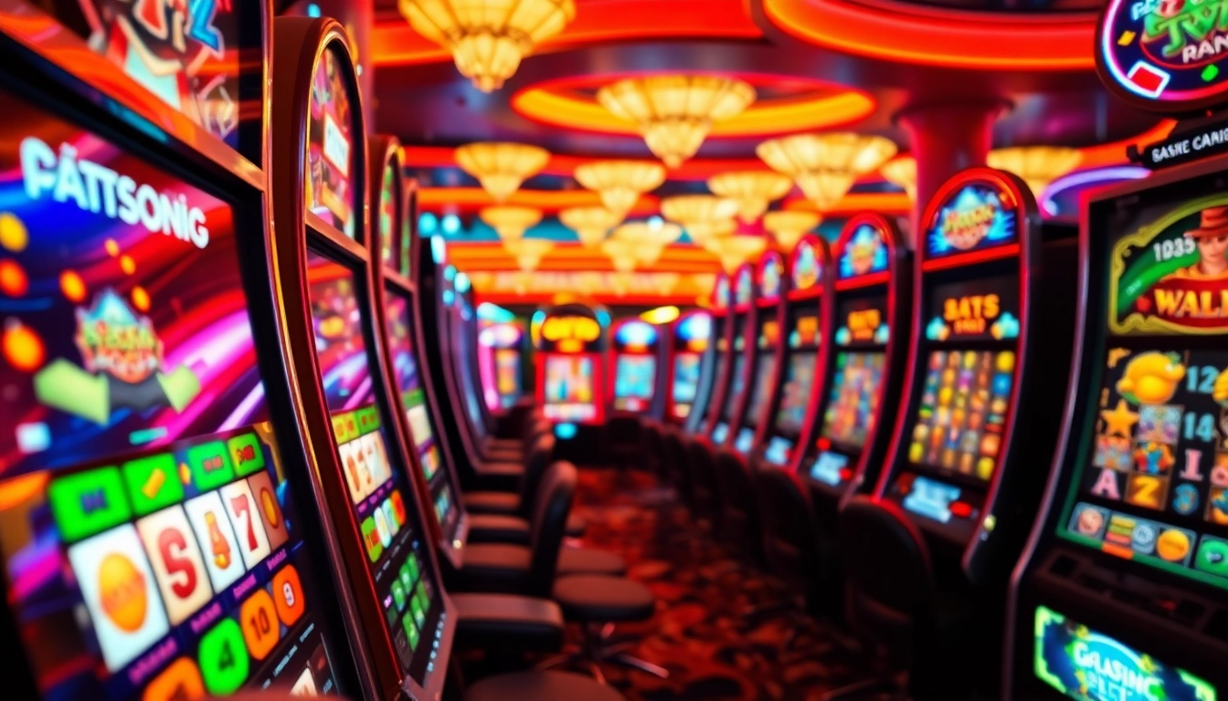 Mainkan slot yang menarik di kasino dengan mesin cerah dan penggemar antusias.