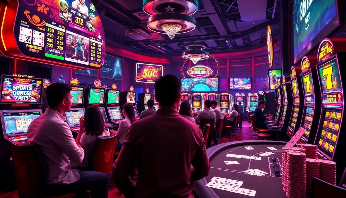 EE88 online casino scene showcasing vibrant gaming activity and engaging players.