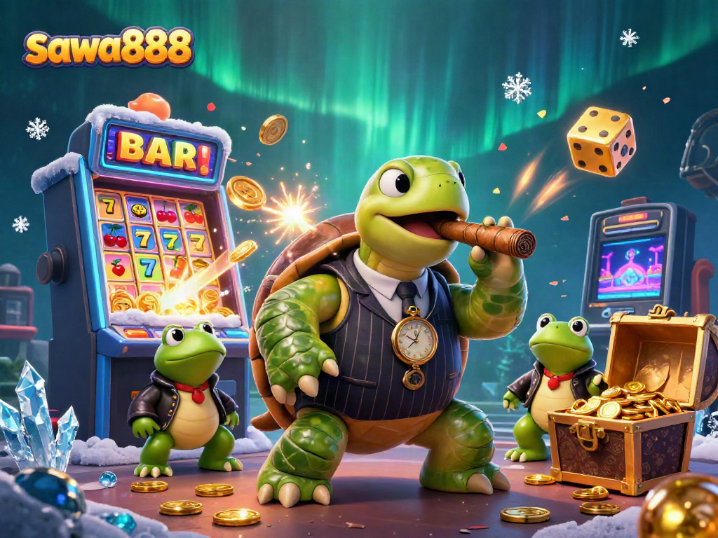 Experience thrilling gameplay with the sawa888 3D casino characters amidst a lush slot machine explosion.