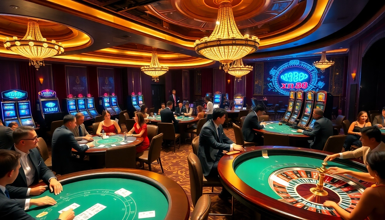 sơ đồ trang web xn88 visualizing luxury gaming tables and vibrant slot machines in action