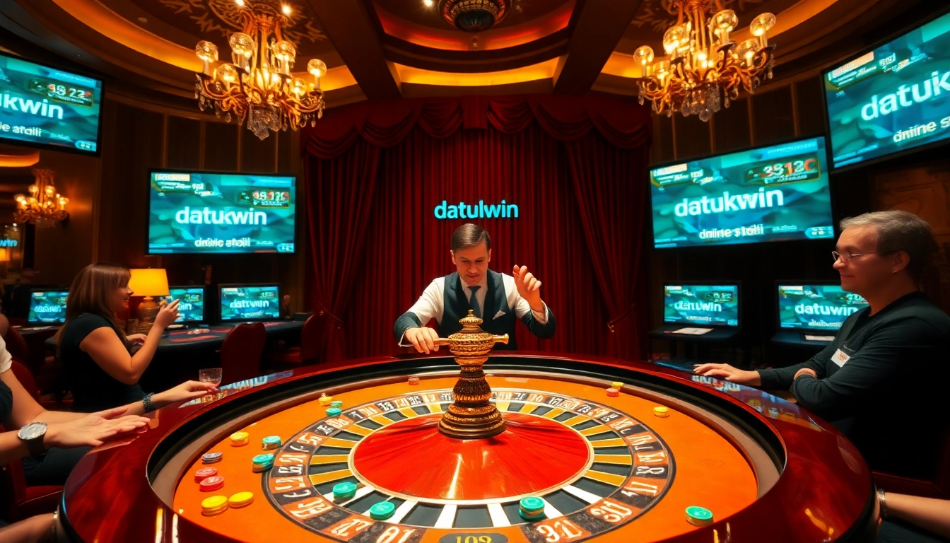 Rasakan sensasi Datukwin di meja roulette kasino mewah.