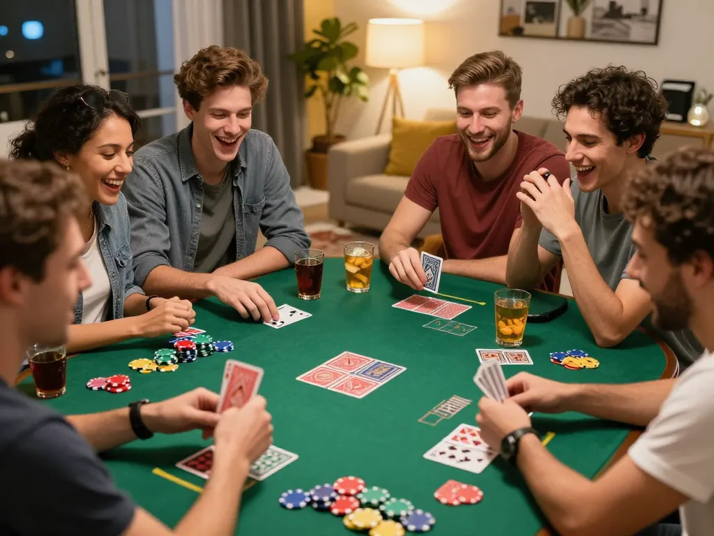 Engaged players enjoying top 10 game bài during a friendly home game night.