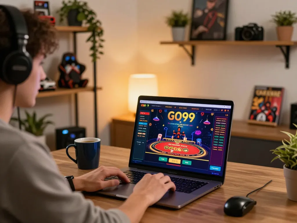 Engaging gaming experience on GO99 with user navigating online casino interface, highlighting strategic gameplay.
