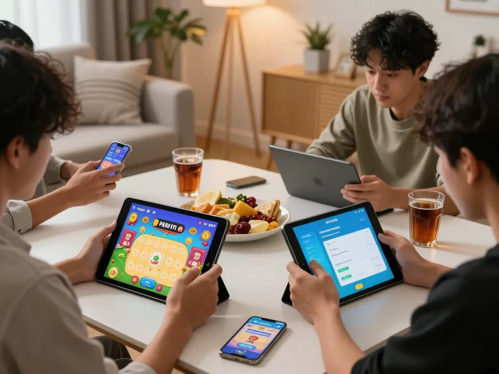 Players utilizing the PERI11 platform for online lottery, showcasing strategic play and social interaction