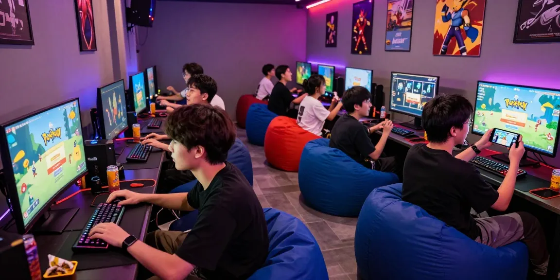 Excited gamers engaging with the pokemontoto login in a vibrant gaming lounge.